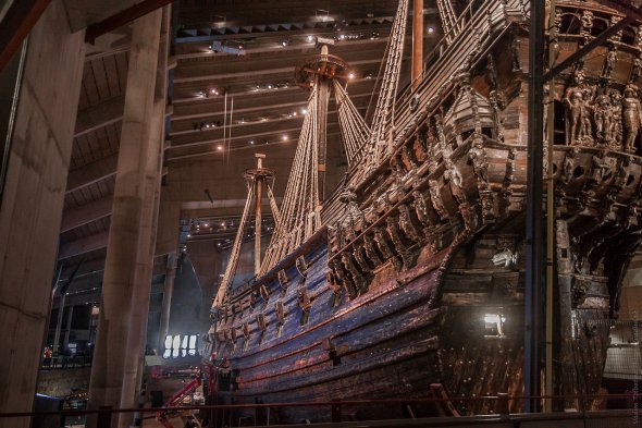 Шведский линейный корабль «Ваза» хранится в одноименном музее в Стокгольме