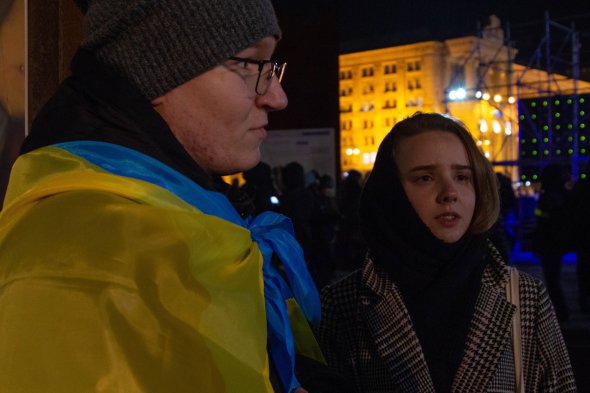 Артур Борсук и Екатерина Балова пришли почтить память павших воинов и поддержать Движение Против Капитуляции.