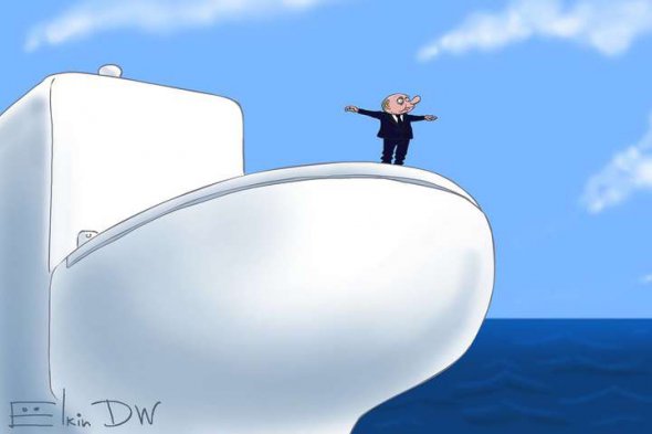 Карикатуру на президента Росії Володимира Путіна намалював художник Сергій Йолкін з німецького видання Deutsche Welle