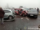 В районе Клеверного моста под Одессой произошло три столкновения с участием 17 машин