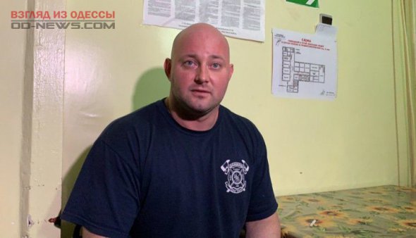 Пострадавший Владимир Крыжановский, заместитель начальника 7-й пожарной части Одессы