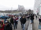 В Білорусі влаштували черговий протест проти інтеграції з Росією. Фото: Белсат