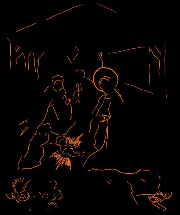 Під пошкодженою картиною виявили сцену народження Христа