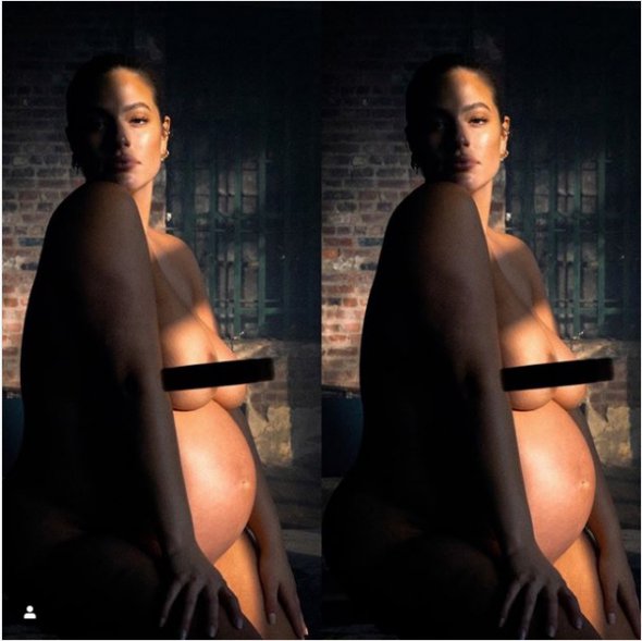 Беременная Эшли Грэм опубликовала новое фото в стиле ню