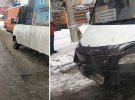 Водій маршрутки не впорався з керуванням і врізався в припаркований на узбіччі тролейбус техдопомоги