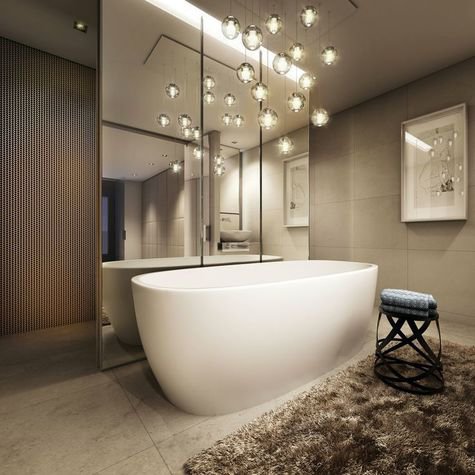 Интерьер ванной: как выбрать впечатляющие светильники