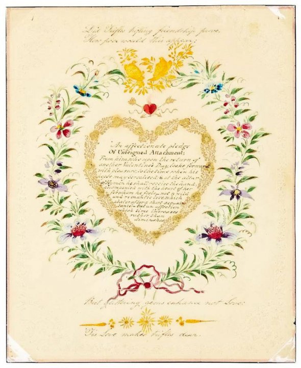 Любовное письмо к мисс Шейф написали 14 февраля 1818 года