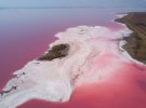 Летом вода в этих водоемах имеет розовый цвет из-за специальных микроводорослей