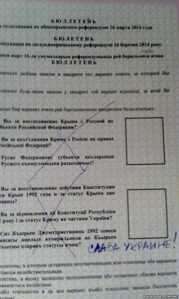 16 марта 2014 года в Крыму провели "референдум" за присоединение к России