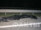 На Одесской трассе под Киевом грузовой Mercedes-Benz врезался в 2 припаркованных автобусы ПАЗ. Два человека погибли