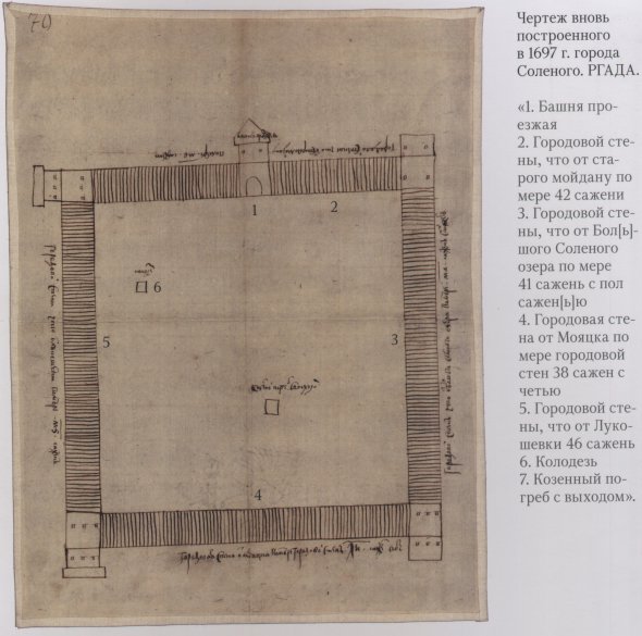 План крепости Тор, подписанной как град Соленой, в 1697 году