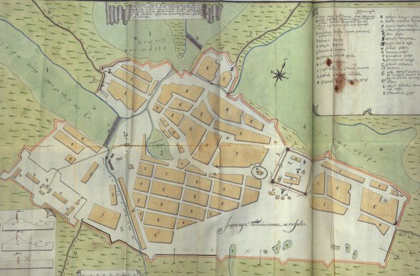 План фортеці Тор та навколишніх поселень 1751 року. За 33 роки Тор перейменують на Слов'янськ