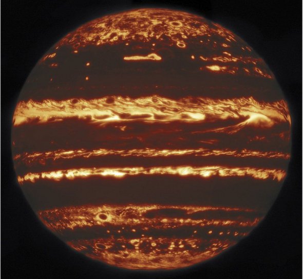 Такого Юпітера ще не бачили. Це одне з найчіткіших зображень планети, яке колись робили з Землі. Фото: GEMINI OBSERVATORY/M. H. WONG ET AL  