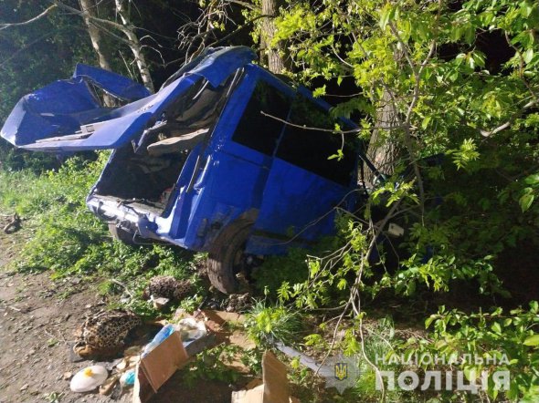 Автомобіль з’їхав з дороги та зіткнувся з деревом 