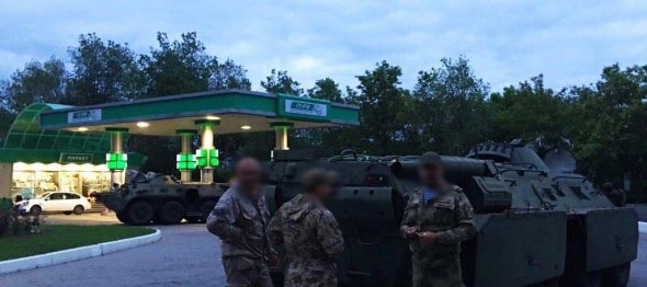 Техника боевиков в Донецке