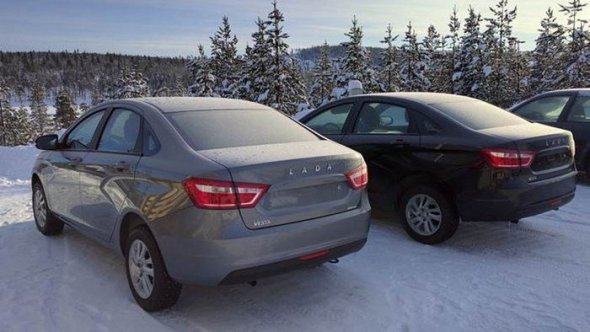 Lada Vesta на финском зимнем полигоне