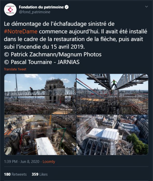 Фонд спадщини повідомив про початок відновлювальних робіт навколо Нотр-Дам де Парі