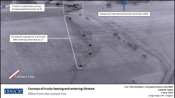 Место, где военная техника незаконно въезжает на территорию Украины