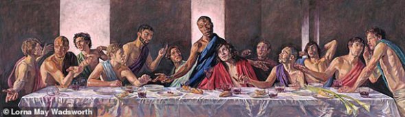 В одному з соборів Британії на вівтар виставили "Таємну вечерю" з темношкірим Христом. Фото:  dailymail.co.uk
