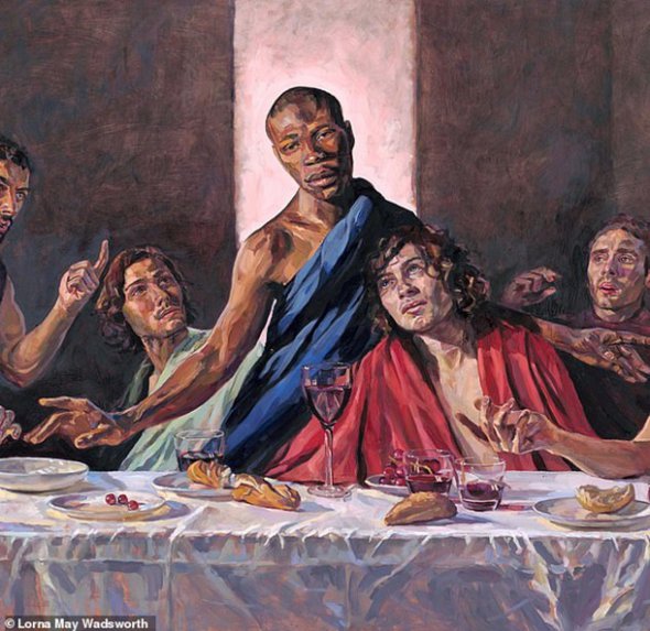 В одному з соборів Британії на вівтар виставили "Таємну вечерю" з темношкірим Христом. Фото:  dailymail.co.uk