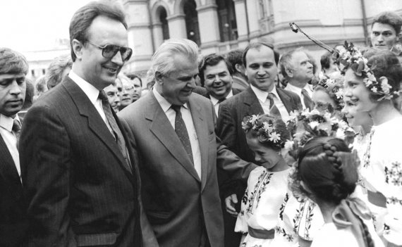 С президентом Украины Леонидом Кравчуком в День Киева. 1993 год