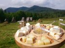 Дегустаційна тарілка для туристів обходиться у 250 грн. Сюди входить 9 видів сиру, мед і вино з чорниці чи калини