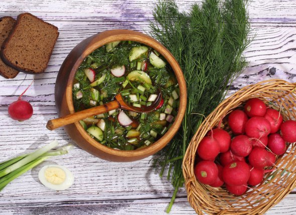 В 100 г супу міститься 65 калорій