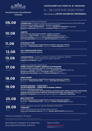 10 концертів класики XVIII, XIX та XX століть проведуть в рамках фестивалю "Літні музичні промені" в Києві