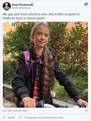 Грета Тунберг вирішила повернутися в школу після річної перерви