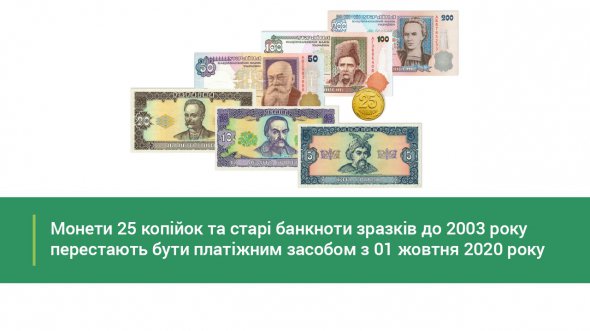 Упродовж наступних трьох років українці можуть безкоштовно обміняти монети номіналом 25 коп. та старі банкноти.