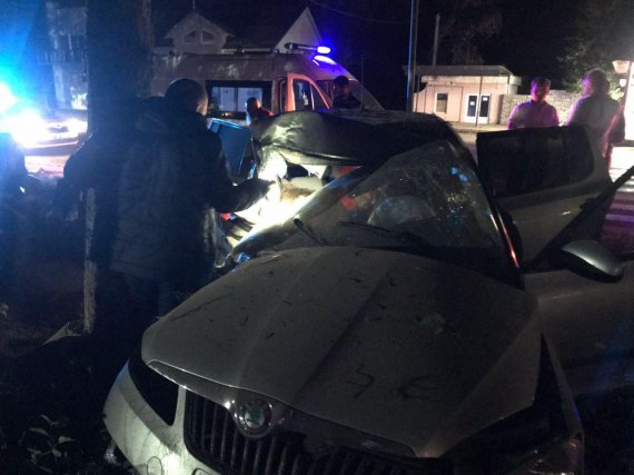 В Ужгороде 3 подруги на Skoda Fabia влетели в дерево на ул. Собранецкой. Погибла 19-летняя пассажирка авто. 23-летняя водитель была пьяна