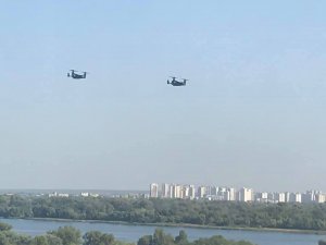 Конвертоплани CV-22 Osprey ВПС США пройшли над Києвом. Фото: Facebook