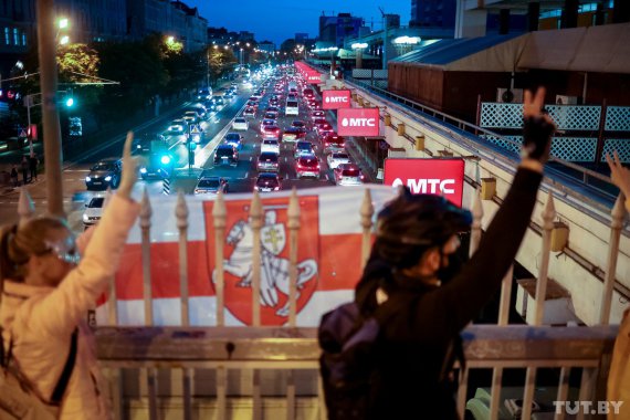 Протест поддержали автомобилисты