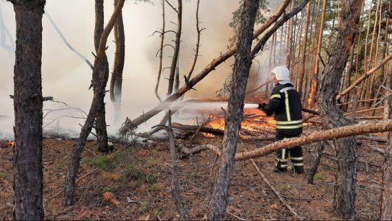 На території Луганської області продовжується гасіння пожеж, які виникли 30 вересня та 1 жовтня. Вогонь охопив понад 20 тис. га