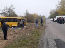 Водій не впорався з керуванням, унаслідок чого автобус перекинувся