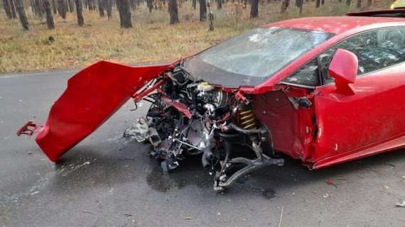 На съемках в Киевской области разбился Lamborghini