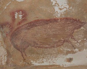 Археологи нашли древнейший рисунок животного