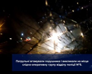 Пьяный водитель лопатой разбил автомобиль полиции