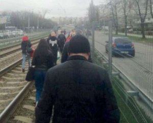 В Киеве задымился скоростной трамвай - линию остановили