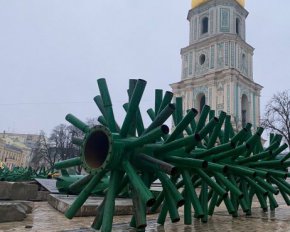 У Києві почали збирати головну ялинку країни - фото