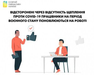 Невакцинованих від Covid-19 освітян поновлюють на роботі