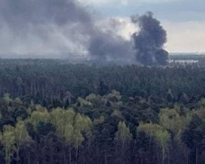 Біля Москви помітили потужну пожежу