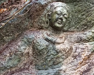 Грибники нашли таинственную статую