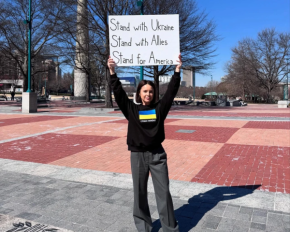 Лилия Подкопаева поддержала украинцев на митинге в Атланте: фото