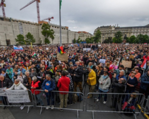 Венгры выходили на протест против политики премьера Орбана