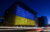 Европейский совет засветился сине-желтыми красками в честь Украины