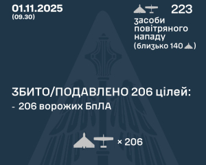 Украинская ПВО сбила более 200 вражеских дронов во время ночной атаки