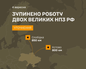 Українські сили підтвердили зупинку роботи двох великих нафтопереробних підприємств РФ