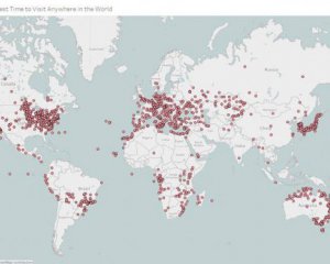 Створили карту, яка визначає ідеальні місце і дату для подорожі