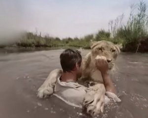 Зоолог показав у 3D, як грається з левами, ніби з кошенятами